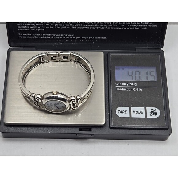 Anne Klein Sterling Bracelet Watch Swiss Quartz White Dial Womens New Battery main image 7